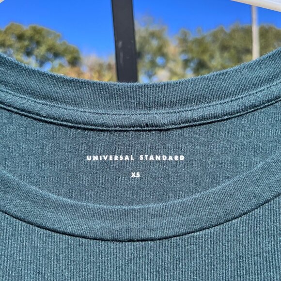 Universal Standard Tee Rex Peruvian Pima Cotton T Shirt in Deep Sea Green Size X - Picture 6 of 10